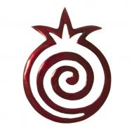 Anodize Aluminum Trivet - Round Pomegranates Snail - Red MHPC-10