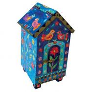 House design Tzedakah (Charity) Box - Birds and Flowers TZH-3