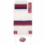 Embroidered Cotton Tallit – Jerusalem in color THE-4