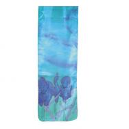 Painted Silk Scarf - iris - Turquoise PS-5