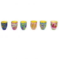 6 Small Wooden Kiddush Cups - The Seven Species SET-6C