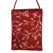 Embroidered Bag - Flowers - Maroon PB-3M