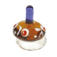 Glass Dreidel with Stand - Brown DRG-1