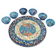 Wooden Passover Seder Plate - Peacocks SP-4