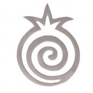Aluminum Trivet - Round Pomegranates Snail - Silver MHP-10