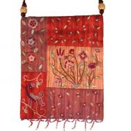Applique Embroidered Bag - Flowers - Red PBE-2R