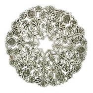Aluminum Trivet - Round Oriental Star of David - silver MHP-8