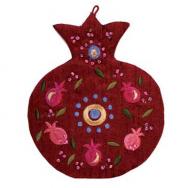 Embroidered Wall Decoration - Pomegranates - Red WSC-1