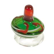 Glass Dreidel with Stand - Green wide DRG-7