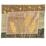 Raw Silk Appliqued Challa Cover -Wheat gold CAS-11