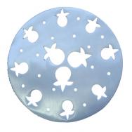 Aluminum Trivet - Round Pomegranates - Silver MHP-5