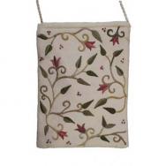 Embroidered Bag - Flowers - White PB-3W