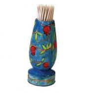 Painted Wooden Toothpick Stand - Pomegranates TPS-2