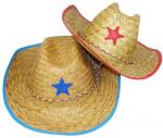 Child's Straw Cowboy Hats with Plastic Star