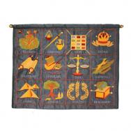 Embroidered Wall Decoration - The 12 Tribes English - Blue WX-2B