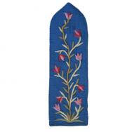 Embroidered BookMark - Flowers Blue BME-3T