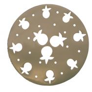 Anodize Aluminum Trivet - Round Pomegranates - Gold MHPC-5
