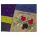 Raw Silk Appliqued Challa Cover - Pomegranates multicolor CAS-10