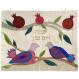 Raw Silk Appliqued Challa Cover - Doves with Pomegranates CAS-38