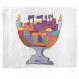 Silk Painted Challa Cover - Menorah color CSY-4