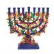 Painted Metal Lazer Cut Menorah -Pomegranate Tree Menorah HMA