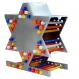 Aluminum Star of David Candle Storage Menorah - Silver HMM-2