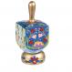 Ceramic Hanukkah Dreidel and Stand - Flowers DRP-5