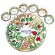 Hand Painted Glass Passover Seder Plate - Seven Species SPGL-2