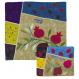 Raw Silk Matzah Cover Set - Pomegranates Multicolor MAS-AFR-2
