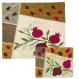Raw Silk Matzah Cover Set - Pomegranates White MAS-AFR-3