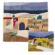 Raw Silk Matzah Cover Set - Jerusalem Vista MAS-AFR-11