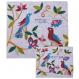 Raw Silk Matzah Cover Set - Birds Blue MAS-AFR-25
