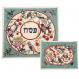 Embroidered Matzah Cover Set - Birds Blue MHE-AFE-8