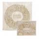 Embroidered Matzah Cover Set - Jerusalem Oval Gold MHE-AFE-12