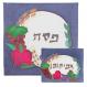 Painted Silk Matzah Cover Set - Passover fruits MSY-FSY-6