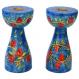 Medium Shabbat Candlestics - New Shape - Pomegranates NCM-2