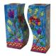 Fitted Shabbat Candlesticks - Red Flowers CS-12