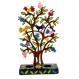 Painted Metal Lazer Cut shabbat Candlesticks - Pomegranate Tree CLC-1B