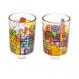 Painted Glass Candle Holder - Pair - Jerusalem GCS-1