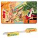 Wooden Challah Board, Knife and Stand - Figures CB-NS-PR-4