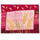 Raw Silk Appliqued Challa Cover - Wheat maroon CAS-20