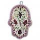 Large Embroidered Hamsa - Pomegranates HEL-3