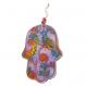 Large Glass Hamsa - Pomegranates and Birds HG-5