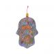 Small Glass Hamsa - gazelle and birds HGS-2