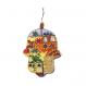 Small Glass Hamsa - Jerusalem Windmill HGS-6