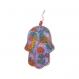 Small Glass Hamsa - Pomegranates and Birds HGS-5