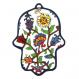 Laser Cut Hand Painted Hamsa - Flowers HCL-3