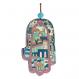Large Wood Painted Hamsa -Jerusalem in Blue HAL-3