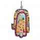 Large Wood Painted Hamsa -Jerusalem in Color HAL -1