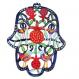 Painted Woodcut Hamsa - Pomegranate HLL-1